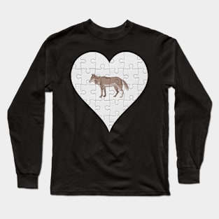 Jigsaw  Wolf Heart Design - Wild Animal Wolf Long Sleeve T-Shirt